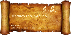 Oreskovics Sára névjegykártya